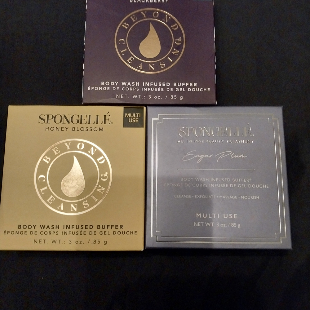 Spongelle Body Wash Infused Buffer Set - Gold and Purple